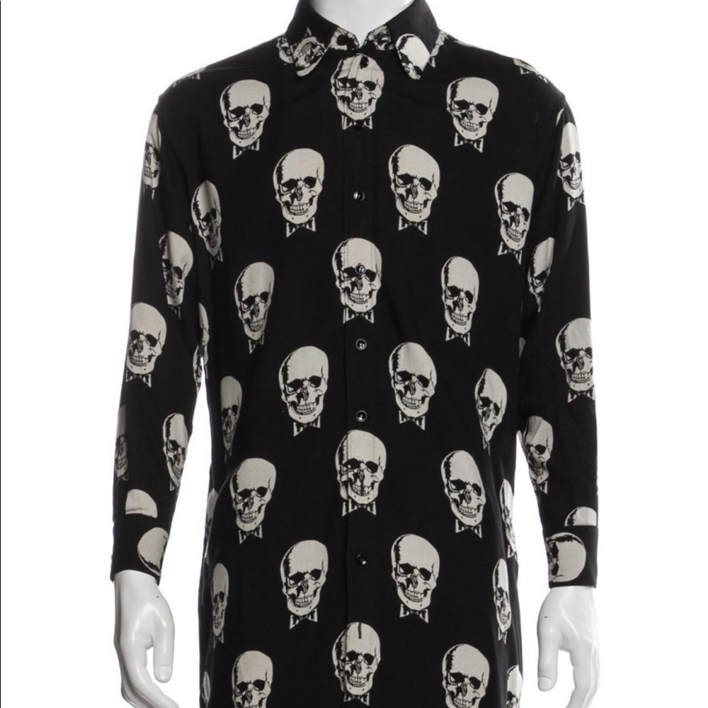 LIKE NEW 2015 Saint Laurent Button-down skull shirt